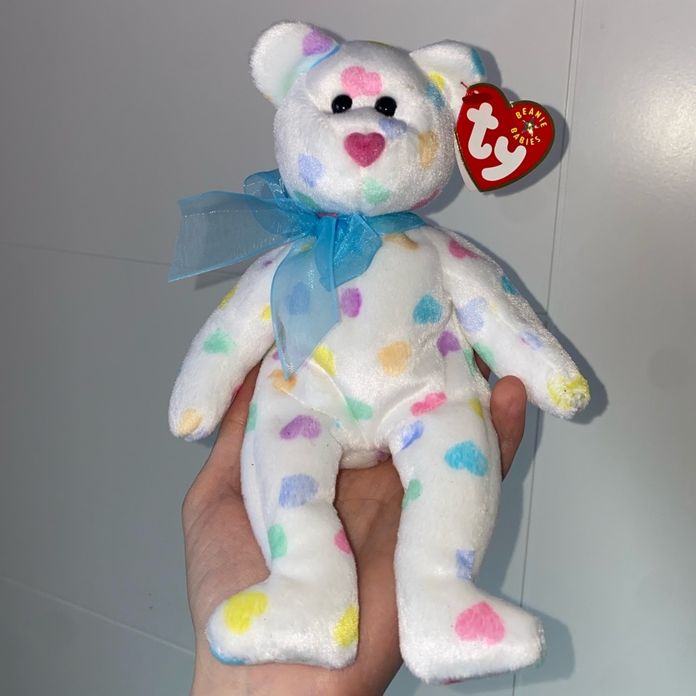 Rare 2001 TY Beanie Baby KISSME Ty Valentines Day Kiss Me Bear Vintage TY Bear